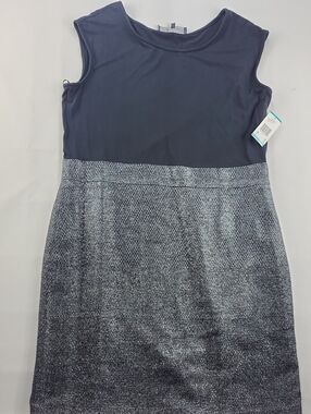 Anne Klein Sleeveless Colorblock Tweed Sheath Dress Size 16